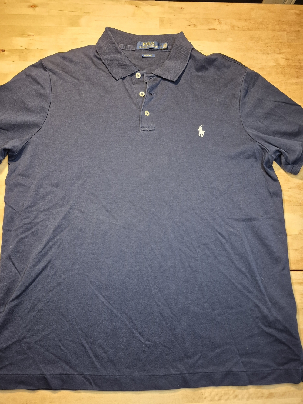 Polo by Ralph Lauren Navy Short-Sleeve Polo with White Pony